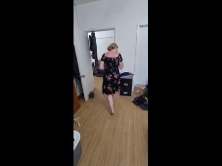 Step Mom Gets Naked In Front Of Stepson And Gets In Puny Dress